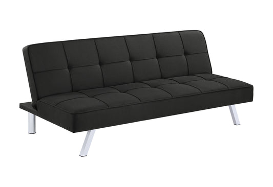 Joel Upholstered Tufted Convertible Sofa Bed Black