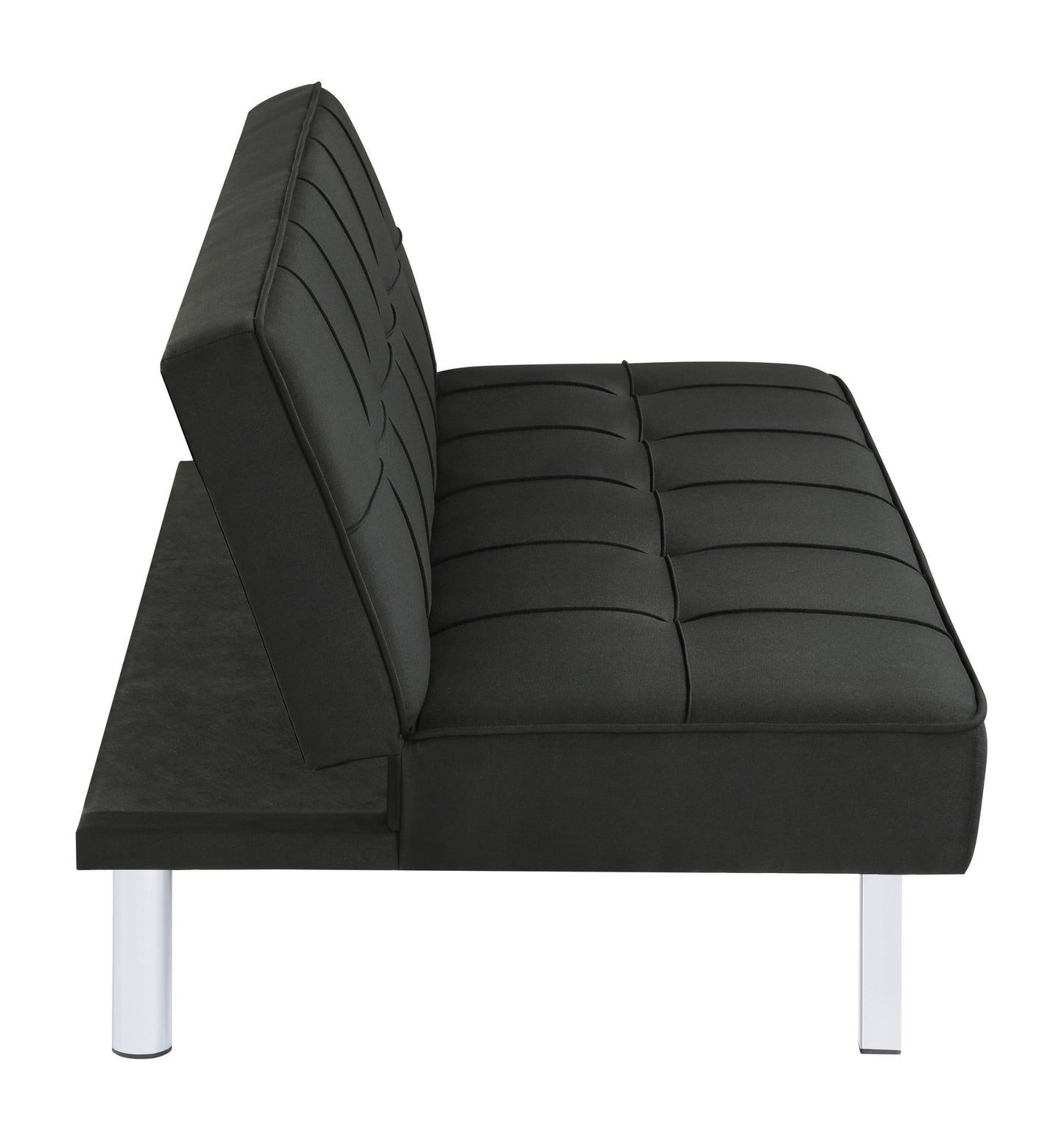 Joel Upholstered Tufted Convertible Sofa Bed Black