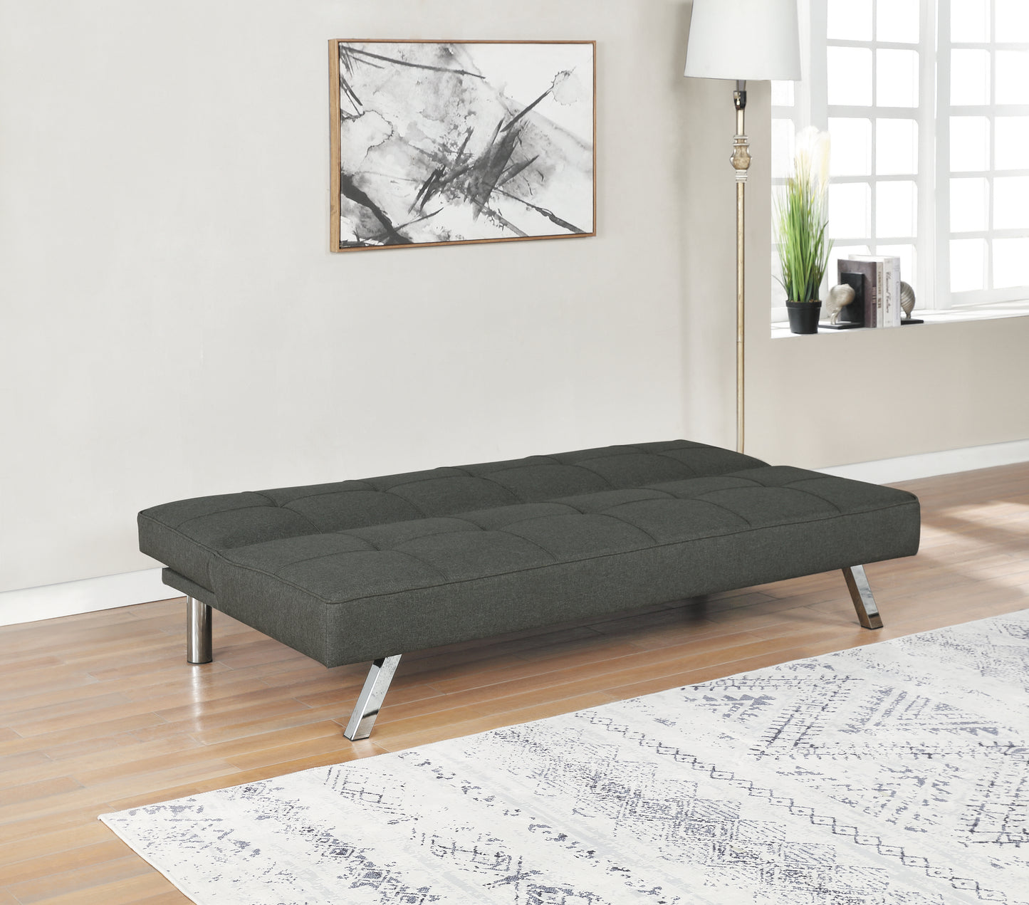 Joel Upholstered Tufted Convertible Sofa Bed Grey
