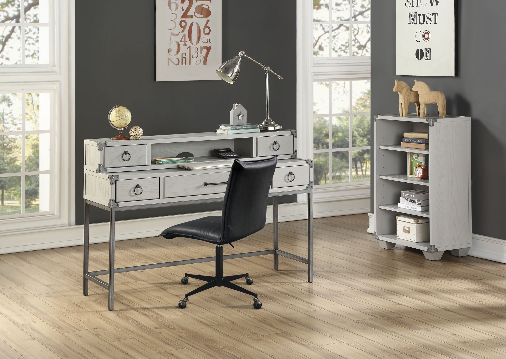 Orchest Gray Desk - ATL FURNITURE