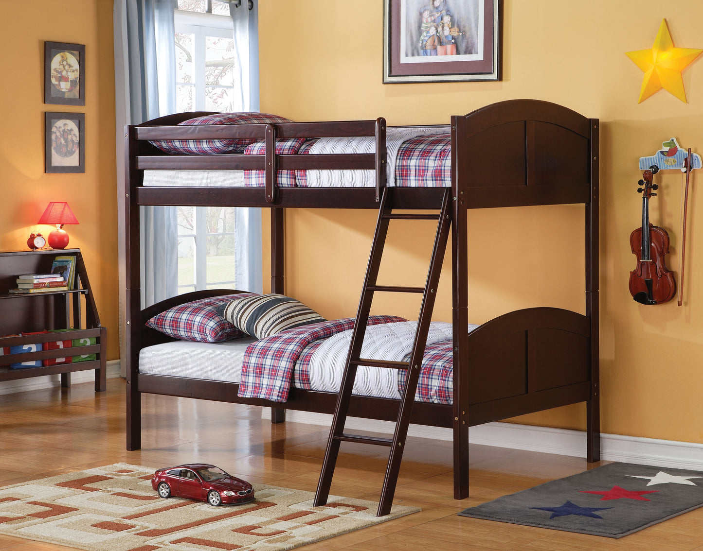 Toshi Espresso Bunk Bed (Twin/Twin) - ATL FURNITURE