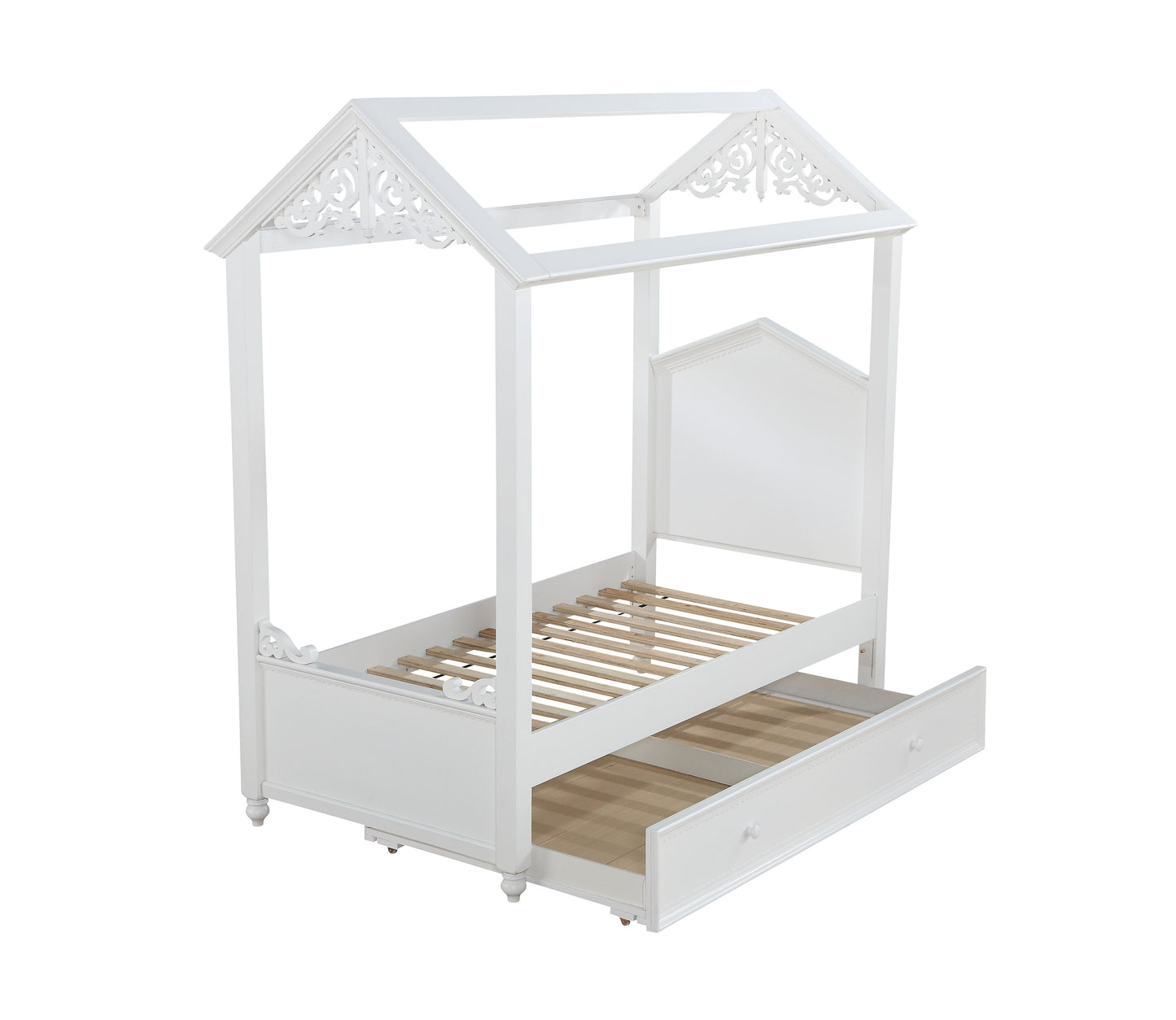 Rapunzel White Twin Bed - ATL FURNITURE