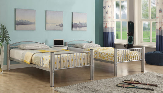 Cayelynn Silver Bunk Bed (Twin/Twin) - ATL FURNITURE