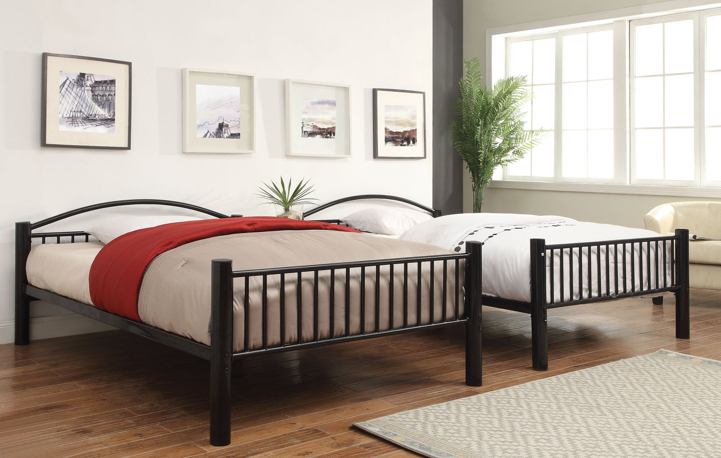 Cayelynn Black Bunk Bed (Full/Full) - ATL FURNITURE