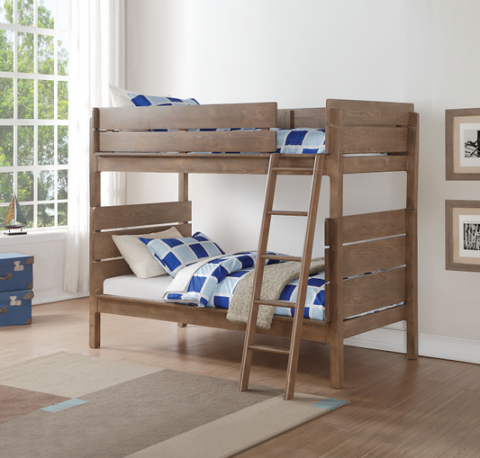 Ranta Antique Oak Bunk Bed (Twin/Twin) - ATL FURNITURE