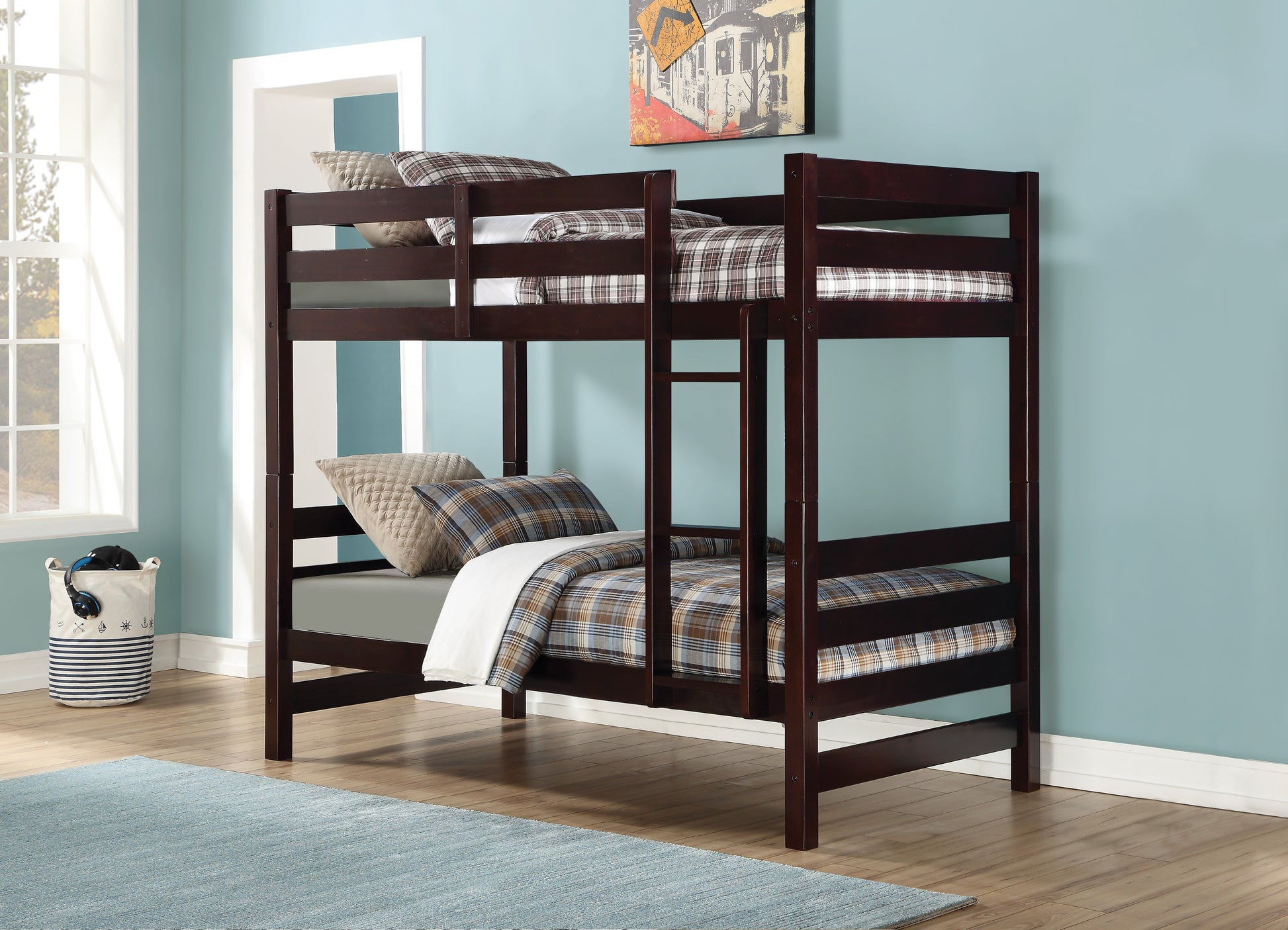 Ronnie Espresso Bunk Bed (Twin/Twin) - ATL FURNITURE