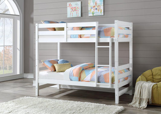 Ronnie White Bunk Bed (Twin/Twin) - ATL FURNITURE