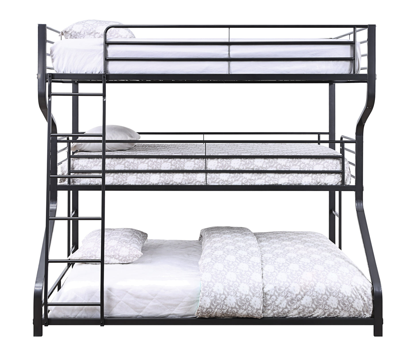 Caius II Gunmetal Bunk Bed (Triple Full/Twin/Queen) - ATL FURNITURE