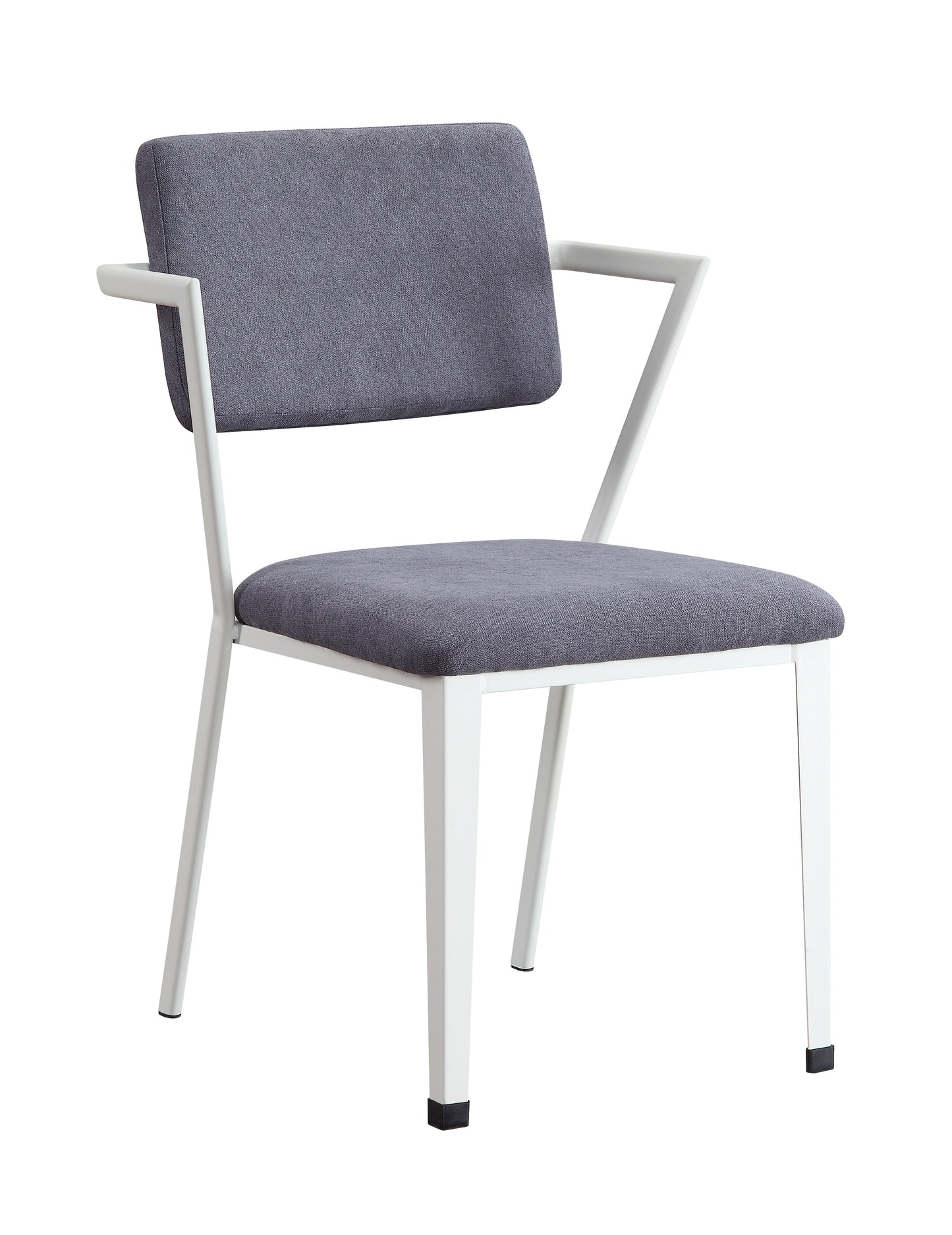 Cargo Gray Fabric & White Chair - ATL FURNITURE