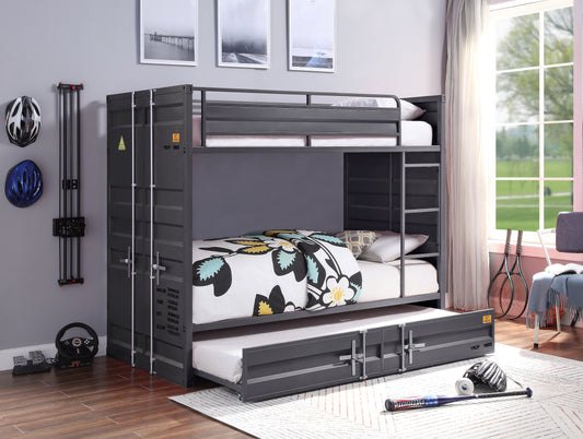 Cargo Gunmetal Bunk Bed (Twin/Twin) - ATL FURNITURE