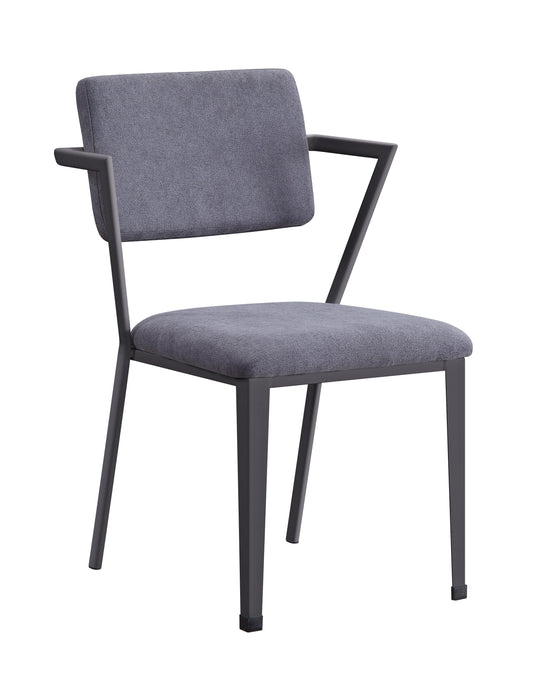 Cargo Gray Fabric & Gunmetal Chair - ATL FURNITURE