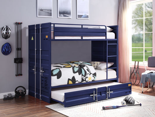 Cargo Blue Bunk Bed (Twin/Twin) - ATL FURNITURE