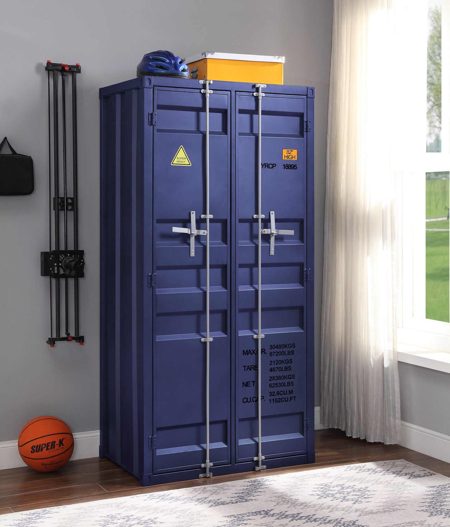 Cargo Blue Wardrobe (Double Door) - ATL FURNITURE