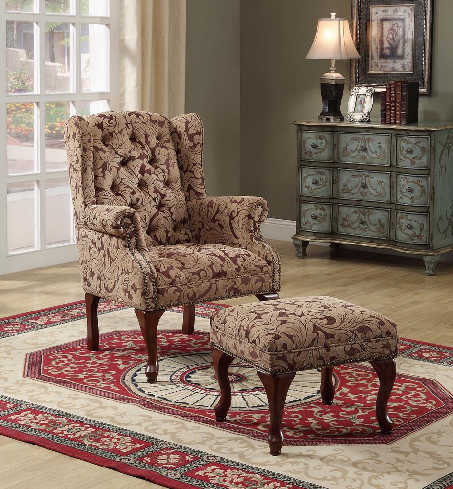 Queen Anne Light Brown Accent Chair - ATL FURNITURE