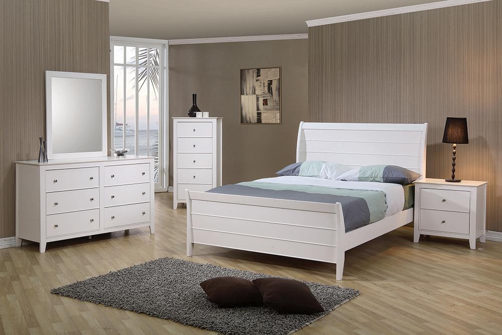 Selena Coastal White Full Four-Piece Set - ATL FURNITURE