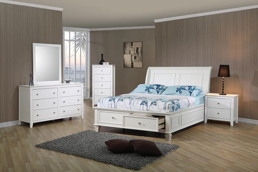 G400239F-S4 Selena Coastal White Full Four-Piece Set - ATL FURNITURE