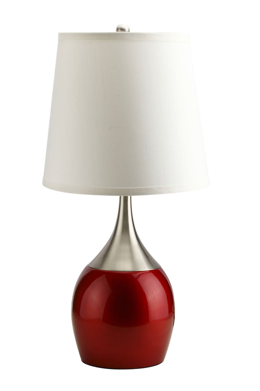 Willow Brushed Silver, Red Table Lamp - ATL FURNITURE