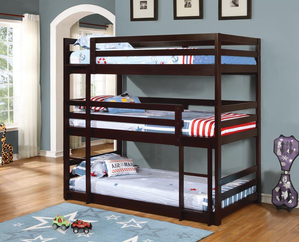 Sandler Cappuccino Three-Bed Bunk Bed - ATL FURNITURE