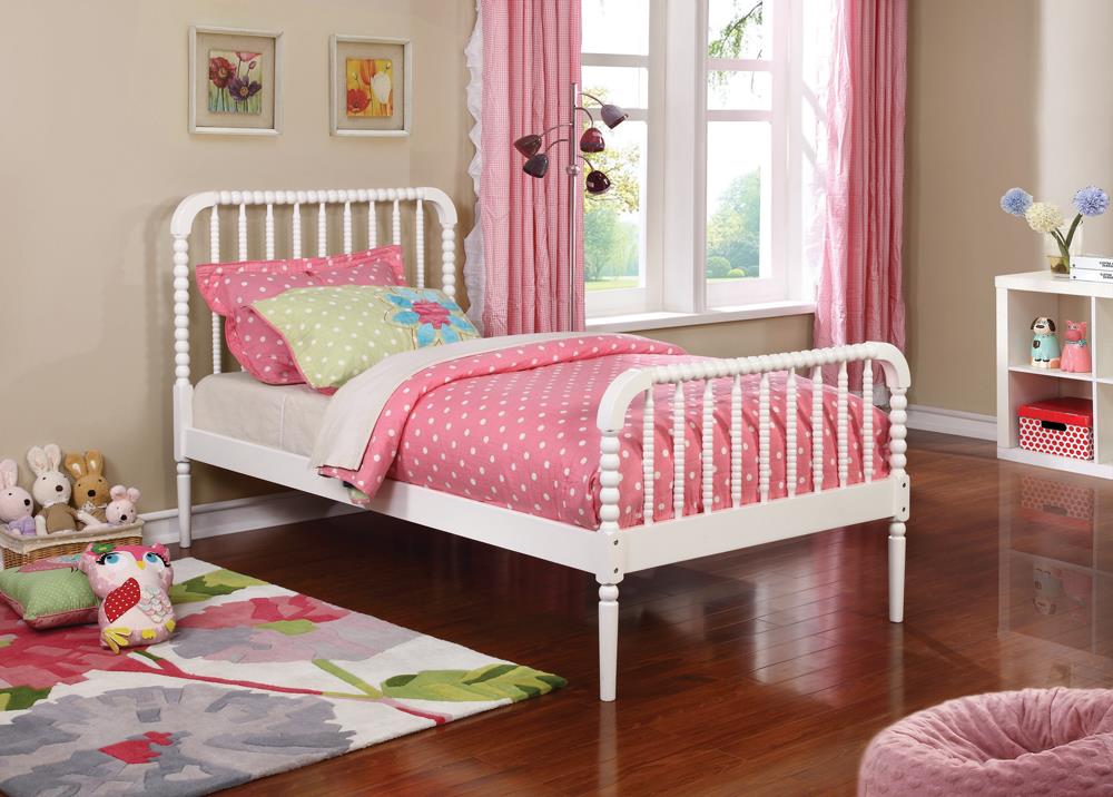 Jones Traditional White Twin Bed - ATL FURNITURE