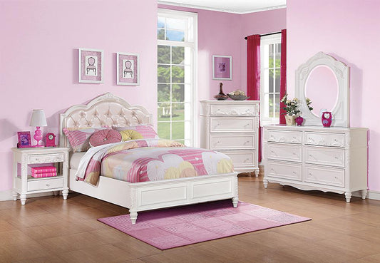 G400720F-S4 Caroline White Full Four-Piece Set - ATL FURNITURE