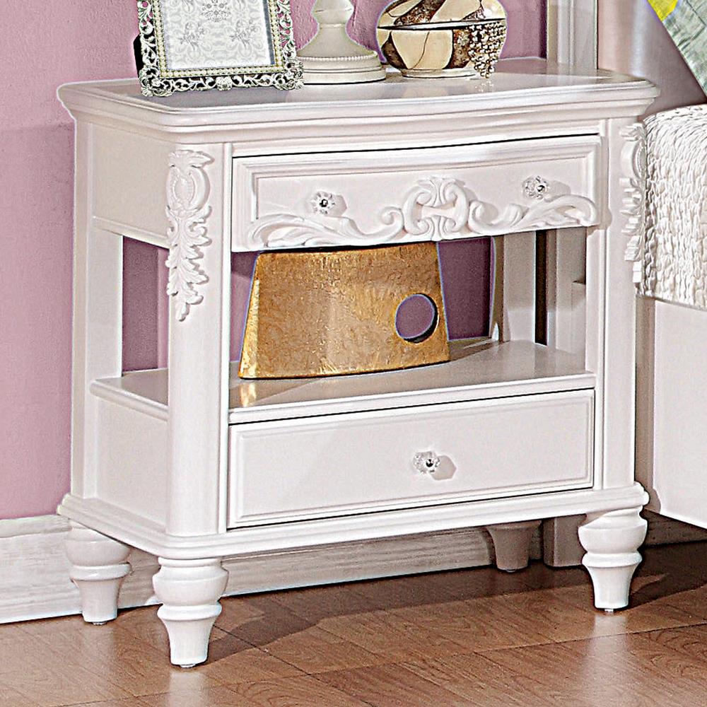 Caroline White Nightstand - ATL FURNITURE