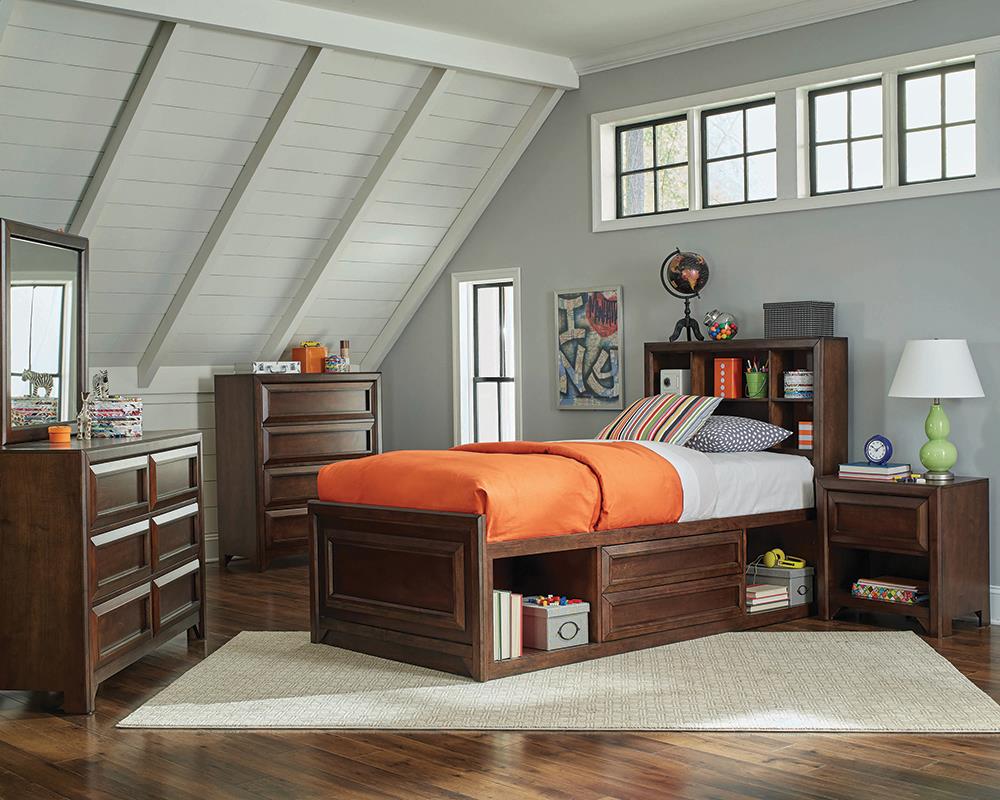 Greenough Transitional Maple Oak Twin Four-Piece Set - ATL FURNITURE