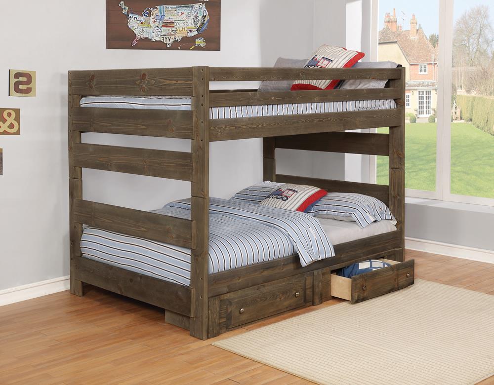 Wrangle Hill Gun Smoke Full/Full Bunk Bed - ATL FURNITURE