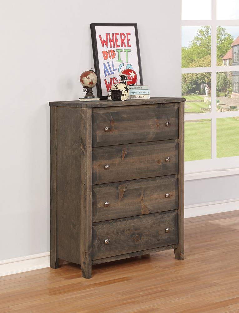 Wrangle Hill Gun Smoke Four-Drawer Chest - ATL FURNITURE