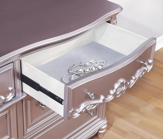 Caroline Metallic Lilac Dresser - ATL FURNITURE