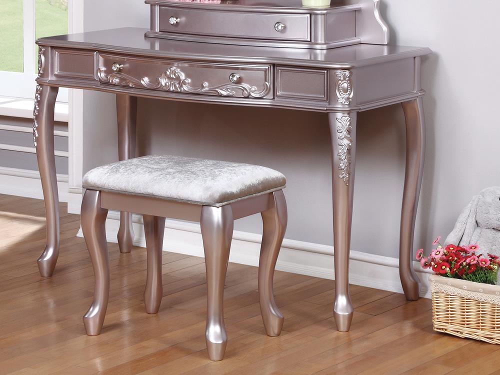 Caroline Metallic Lilac Vanity Desk - ATL FURNITURE