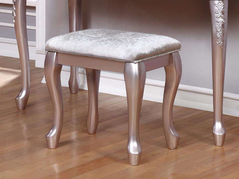 Caroline Metallic Lilac Vanity Stool - ATL FURNITURE