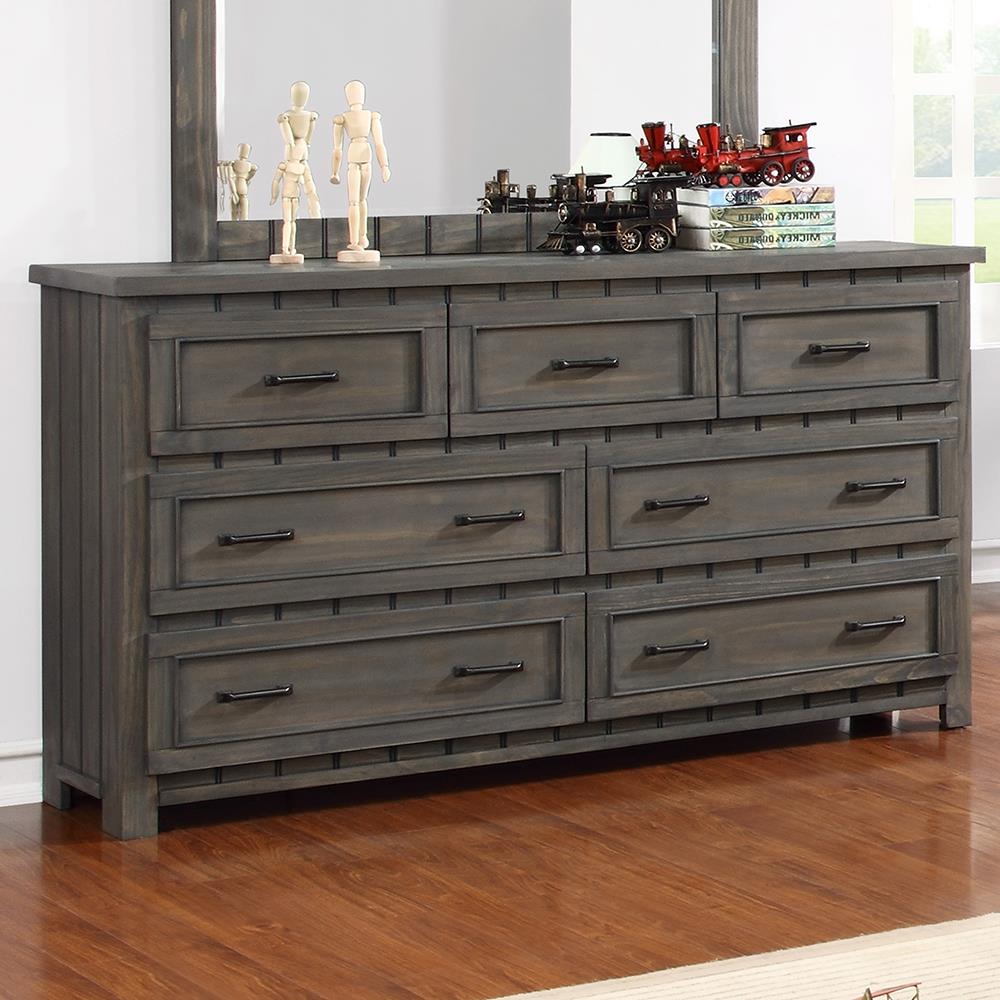 Napoleon Rustic Gun Smoke Seven-Drawer Dresser - ATL FURNITURE