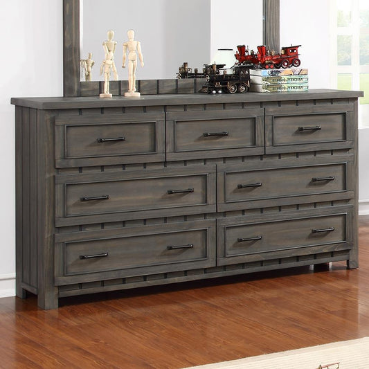 Napoleon Rustic Gun Smoke Seven-Drawer Dresser - ATL FURNITURE