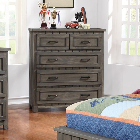 Napoleon Rustic Gun Smoke Five-Drawer Chest - ATL FURNITURE