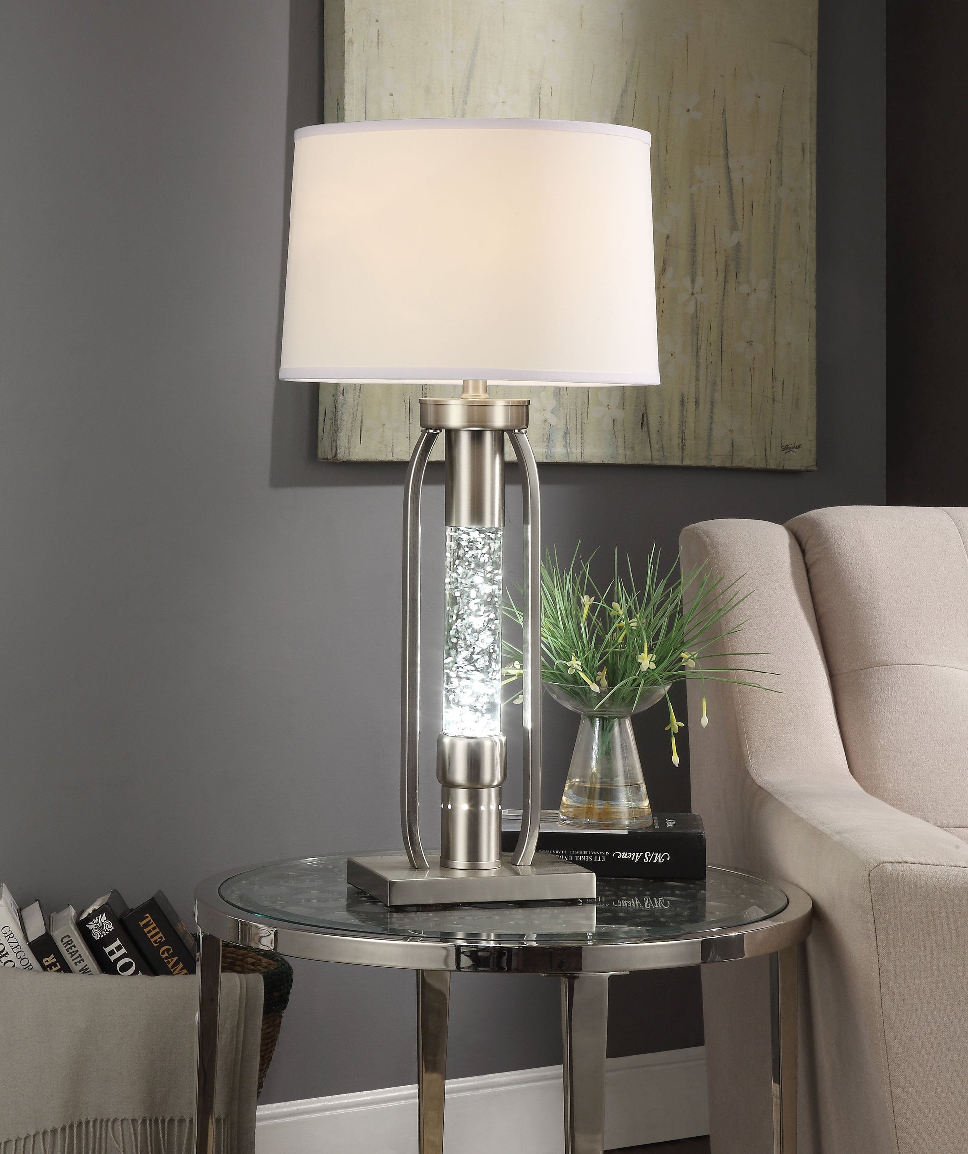 Sinkler Sandy Nickel Table Lamp - ATL FURNITURE