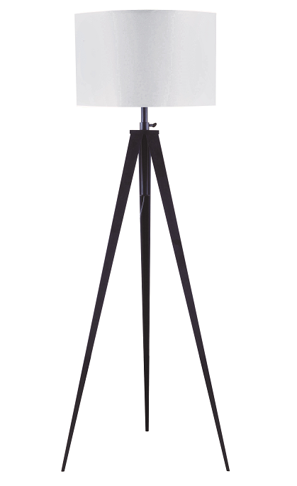 Glynn White & Black Floor Lamp - ATL FURNITURE