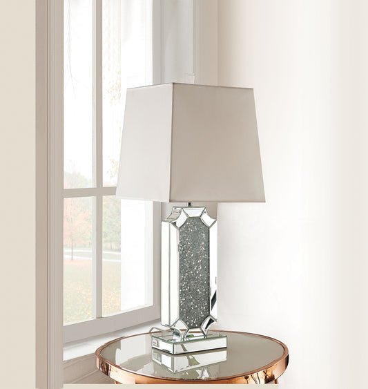 Noralie Mirrored & Faux Diamonds Table Lamp - ATL FURNITURE