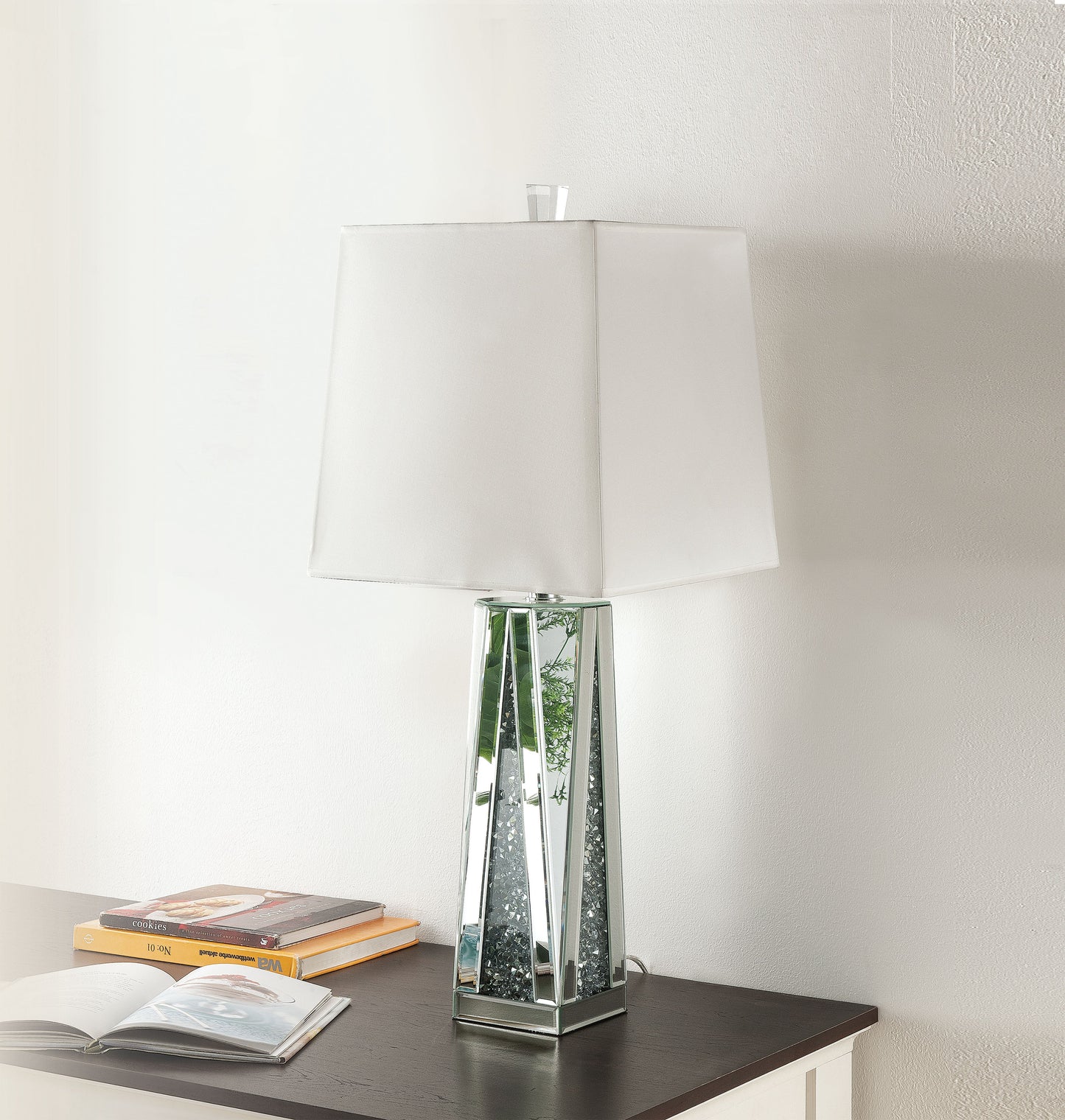 Noralie Mirrored & Faux Diamonds Table Lamp - ATL FURNITURE