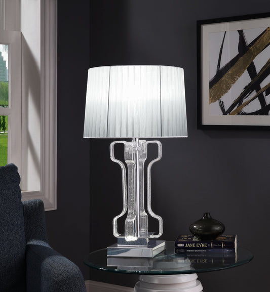 Melinda Clear Acrylic & Chrome Table Lamp - ATL FURNITURE