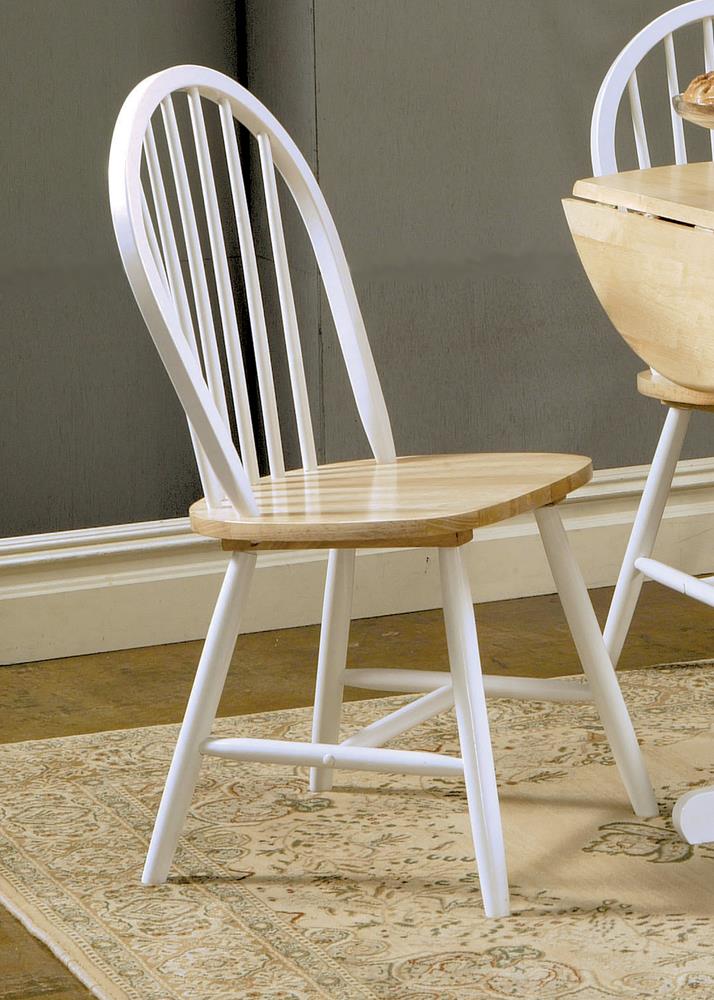 Country Two-Tone Natural Wood Dining Chair - ATL FURNITURE