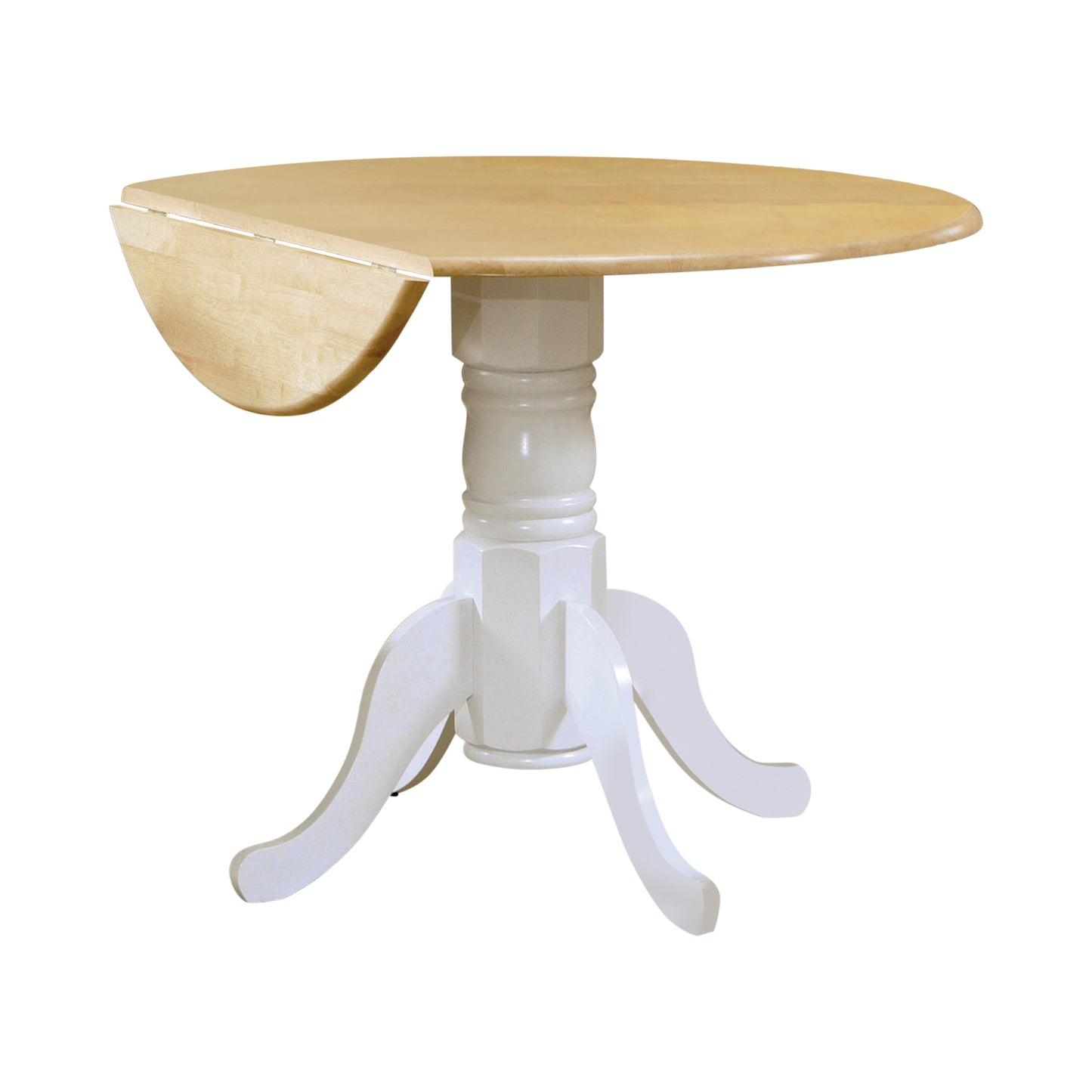 Allison Round 40-inch Drop Leaf Extension Dining Table White