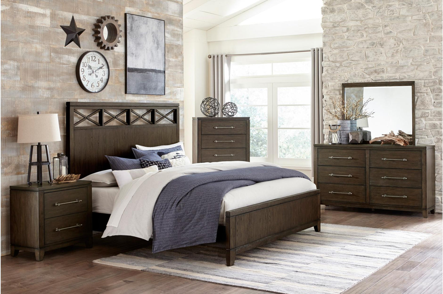 Homelegance - Griggs 5 Piece Eastern King Bed Set In Dark Brown - 1669K-1Ek-5Set - ATL FURNITURE