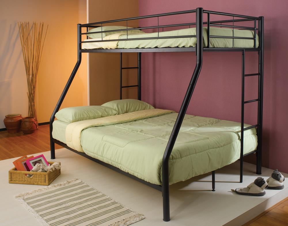 G460062B Contemporary Black Twin-Over-Full Bunk Bed - ATL FURNITURE