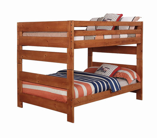 Wrangle Hill Amber Wash Full-over-Full Bunk Bed - ATL FURNITURE