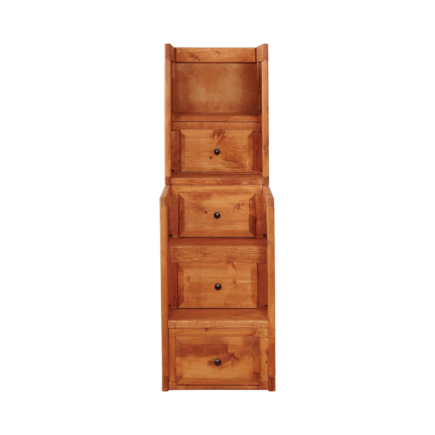 Wrangle Hill 4-drawer Stairway Chest Amber Wash