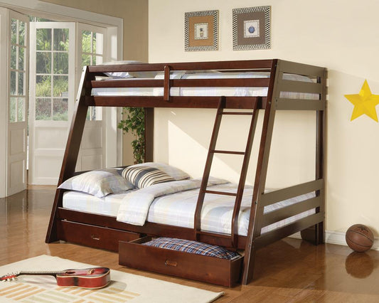 Hawkins Cappuccino Twin over Full Bunk Bed - ATL FURNITURE