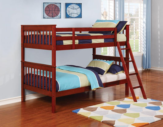 G460231 Parker Chestnut Twin-over-Twin Bunk Bed - ATL FURNITURE