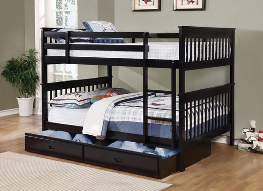 Chapman Traditional Black Full-over-Full Bunk Bed - ATL FURNITURE