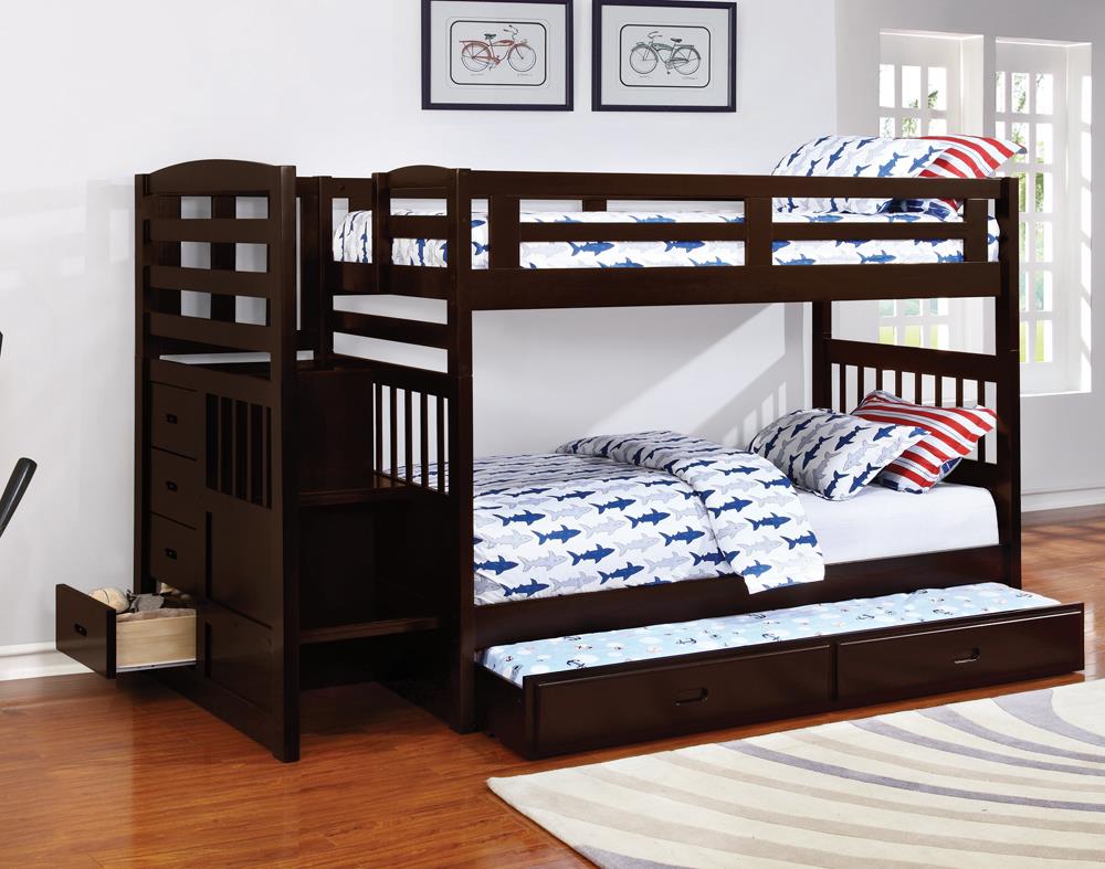 Dublin Traditional Cappuccino Twin-over-Twin Bunk Bed - ATL FURNITURE