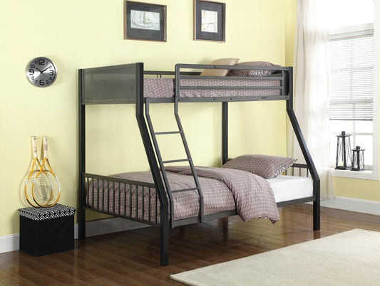 Meyers Traditional Grey Twin-over-Full Bunk Bed - ATL FURNITURE